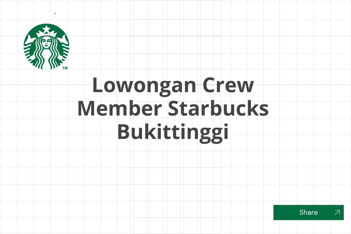 Lowongan Crew Member Starbucks Bukittinggi